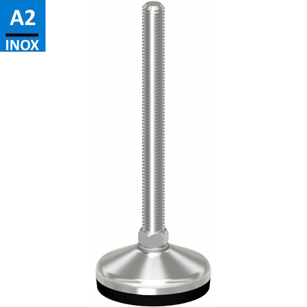 Martin Piede INOX A2 Base Vulcanizzata Snodato 10° D.MM 60 M10/M12/M14 - MARTIN